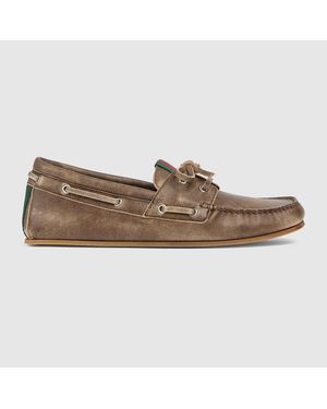 Gucci Boat Shoe, Leather - Brown