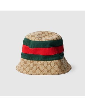 Gucci Bob En Toile De Coton Gg Avec Bande Web, Taille - Grün