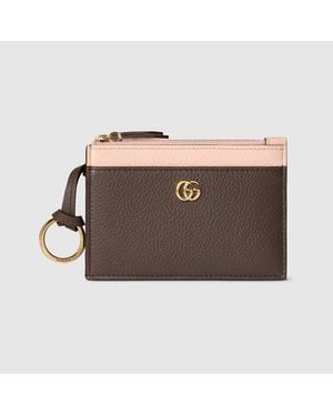 Gucci Bi-colour Gg Marmont Zip Key Pouch - Brown