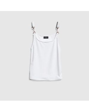 Gucci Viscose Crêpe Jersey Top With Horsebit, Size Xs, Ready-To-Wear - White