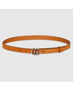 Gucci Ceinture Fine Gg Marmont, Taille 100 - Marron