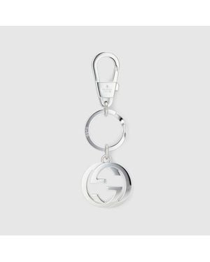 Gucci Portachiavi Con Incrocio Gg - Bianco