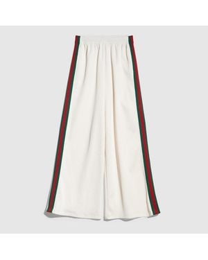 Gucci Rib Cotton Jersey Leisure Trousers With Web, Size Xs, Ready-To-Wear - Natural