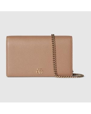 Gucci Portefeuille Sur Chaîne Gg Marmont - Neutre