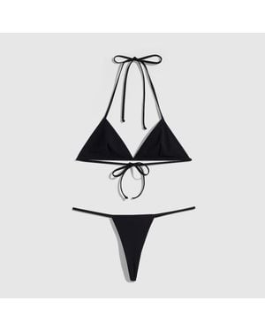 Gucci Bikini De Punto Elástico Con Gg, Talla - Negro