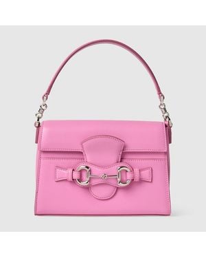 Gucci Horsebit Duomo Small Top Handle Bag, Leather - Pink