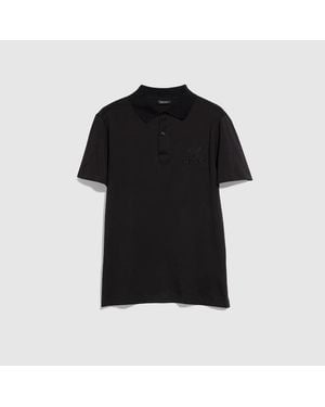 Gucci Polo En Jersey De Coton Avec Broderie, Taille - Noir