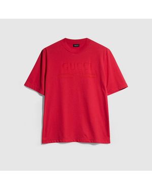 Gucci Cotton Jersey T-Shirt With Devoré Detail, Size Xxl, Ready-To-Wear - Red
