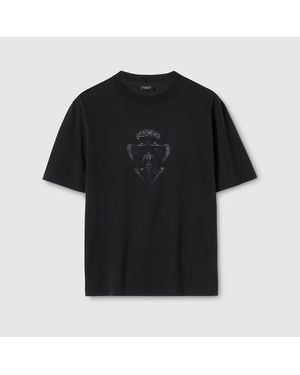 Gucci Camiseta De Punto Con Detalle De Devoré, Talla - Negro