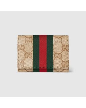 Gucci Bi-Fold Card Case With Web - Natural