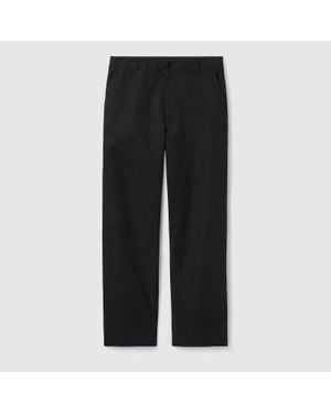 Gucci Hose Aus Baumwolltwill Mit Web-Detail, Grösse - Schwarz