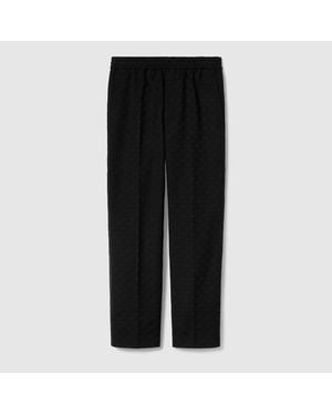 Gucci Gg Cotton Blend Canvas Pant - Black