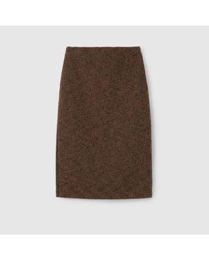 Gucci Seeded Wool Skirt, Ready-To-Wear - Brown