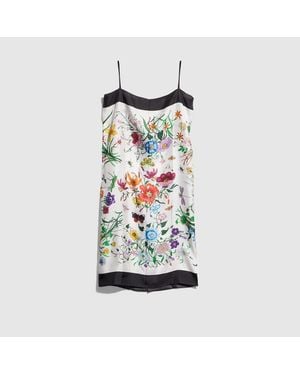 Gucci Printed Silk Twill Dress, Size 40 It, Ready-To-Wear - White