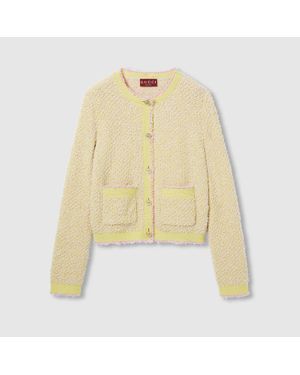 Gucci Cotton Blend Cardigan - Yellow
