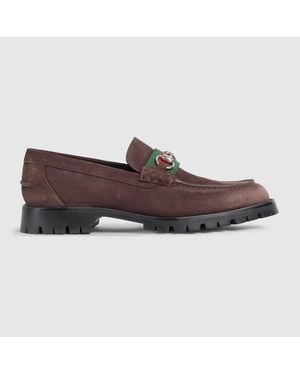 Gucci Loafer With Horsebit And Lug Sole, Uk - Brown