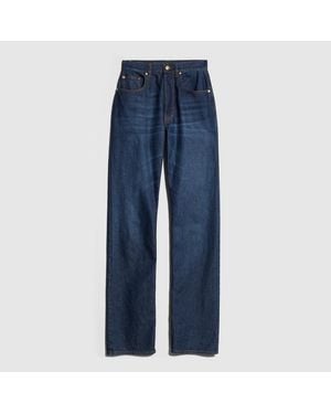 Gucci Pantalon En Denim De Coton Avec Broderie, Taille - Blau