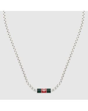 Gucci Collar Con Detalle De Tribanda Web - Metálico