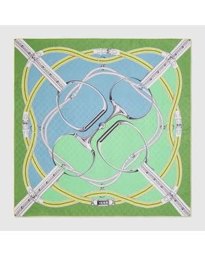 Gucci Printed Silk Jacquard Carré - Green