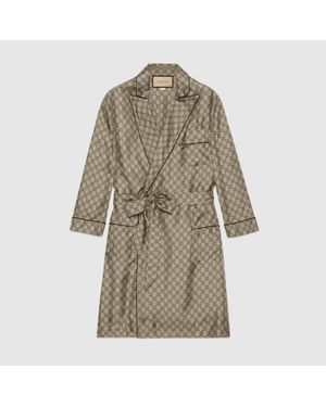 Gucci Bluse Aus Seide Mit Gg Supreme-Print, Grösse - Natur