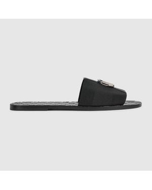 Gucci Riviera Slide Sandal, Leather - Black