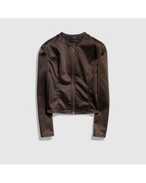 Gucci Stretch Acetate Duchesse Jacket, Size 44 It, Ready-To-Wear - Brown