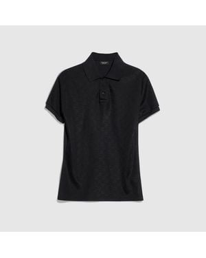 Gucci Gg Technical Jersey Jacquard Polo Shirt, Ready-To-Wear - Black