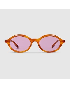 Gucci Round Frame Sunglasses - Red