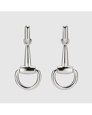 Gucci Horsebit Earrings, Palladium-Toned Metal - Metallic