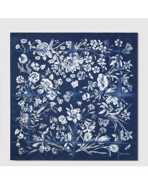 Gucci Einstecktuch Aus Baumwoll-Seiden-Jacquard - Blau