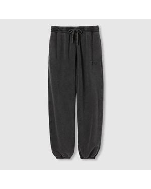 Gucci Jogginghose Aus Baumwolle Mit Stickerei, Größe - Grau