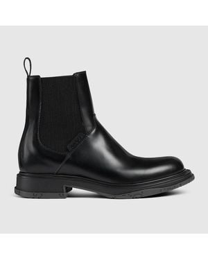 Gucci Botte Pour Homme Avec Logo Ton Sur Ton, Taille - Noir