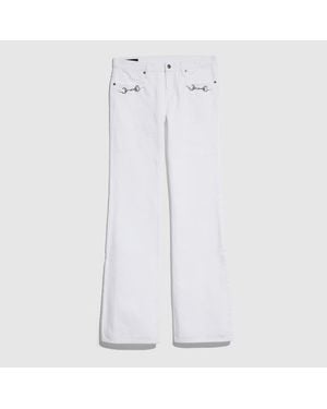 Gucci Cotton Denim Trousers With Horsebit, Size 25, Ready-To-Wear - White