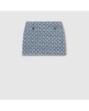 Gucci Gg Tweed Skirt - Blue