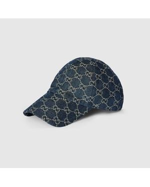 Gucci Gg Cotton Denim Baseball Hat, Size L, Cotton - Blue