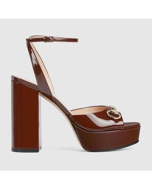 Gucci Horsebit Platform Sandal, Leather - Brown
