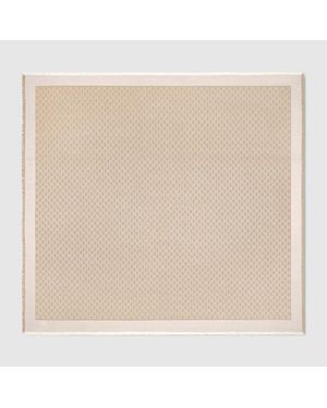 Gucci Châle En Soie Et Laine Gg - Neutre