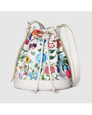 Gucci Venice Small Bucket Bag, Fabric - White