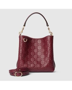 Gucci Sac Seau Gg Emblem Petit Format - Rouge
