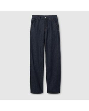 Gucci Pantalón De Denim De Algodón Lavado, Talla - Azul