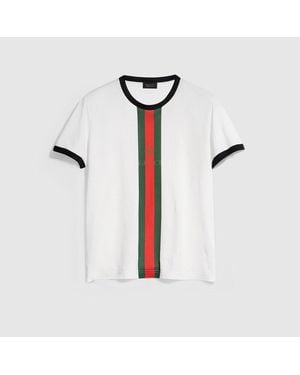 Gucci Cotton Jersey T-Shirt With Print, Size M, Ready-To-Wear - White