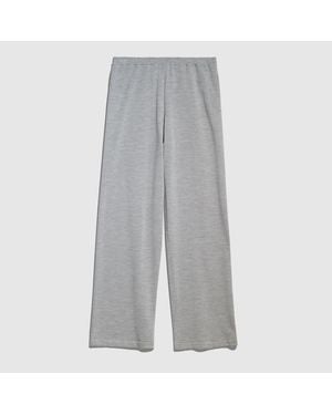 Gucci Wool Silk Leisure Trousers With Embroidery - Grey