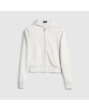 Gucci Cotton Silk Jersey Zip Sweatshirt, Size L, Ready-To-Wear - White