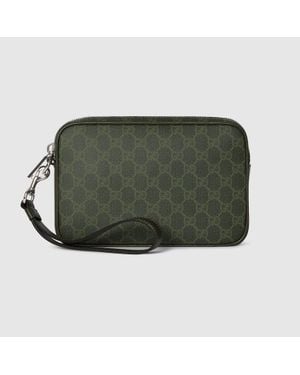 Gucci Gg Monogram Small Pouch - Green