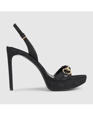 Gucci Donna Platform Sandal, Gg Canvas - Black