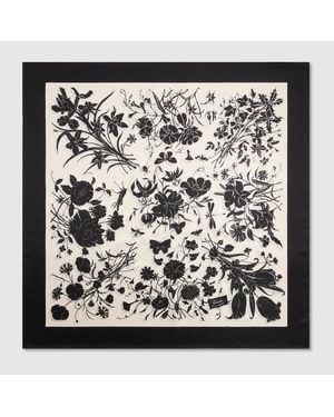 Gucci Printed Silk Twill Carré - Black