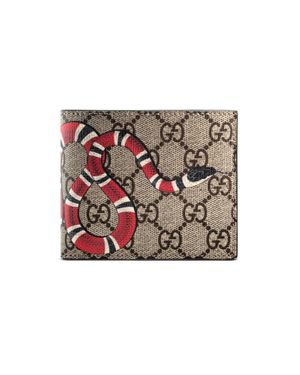 Gucci Portafoglio in tessuto GG Supreme con Kingsnake - Neutro