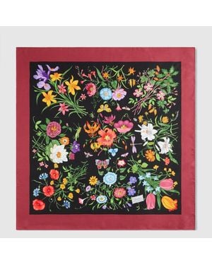 Gucci Printed Silk Twill Carré, Silk - Green