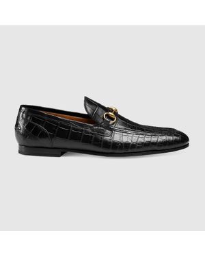 Gucci Jordaan Crocodile Loafer, Precious - Black