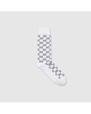 Gucci Gg Cotton Blend Socks - White